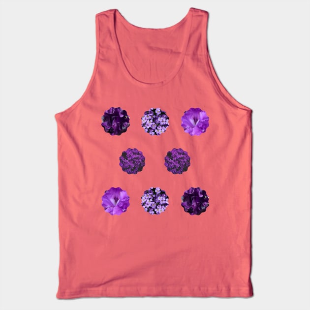Mixed Purple Flowers Photo Sticker Pack Tank Top by EdenLiving